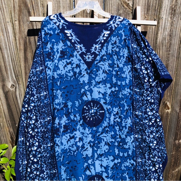 Metropolitan Batik caftan Blue OS Beach coverup - Picture 12 of 13
